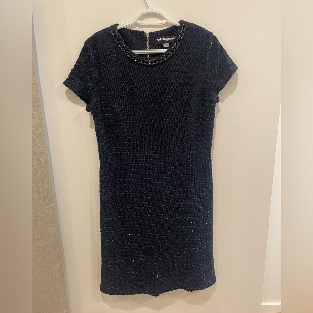 Navy Sequined Karl Lagerfeld Dress.